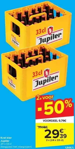 Carrefour Krat bier Jupiler aanbieding