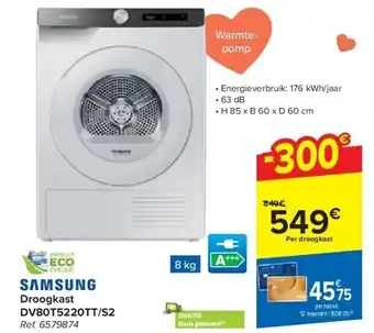 Carrefour Droogkast DV80T5220TT/S2 aanbieding