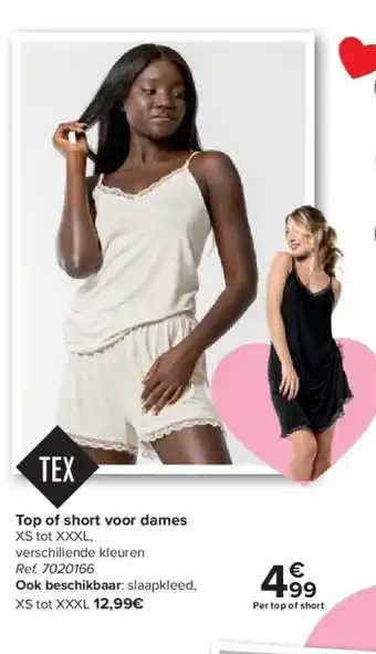 Carrefour Top of short voor dames aanbieding