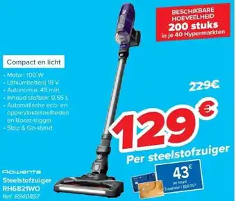 Carrefour Steelstofzuiger RH6821WO aanbieding