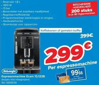 Carrefour Espressomachine Ecam 13.123B aanbieding