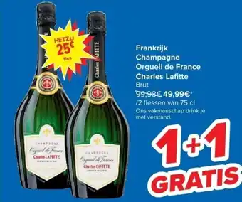 Carrefour Frankrijk Champagne Orgueil de France Charles Lafi tte aanbieding