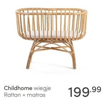 Baby & Tiener Childhome wiegje rattan + matras aanbieding