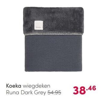 Baby & Tiener Koeka wiegdeken runa dark grey aanbieding