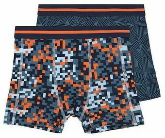 HEMA HEMA Kinderboxers Katoen/stretch Pixels - 2 Stuks Multi (multi) aanbieding