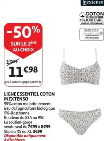 Auchan INEXTENSO LIGNE ESSENTIEL COTON aanbieding