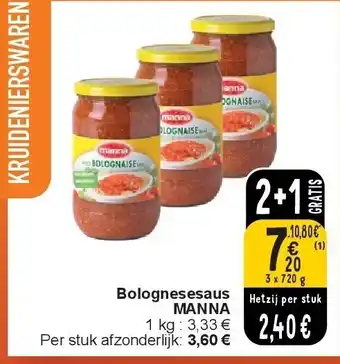 Cora Bolognesesaus MANNA aanbieding