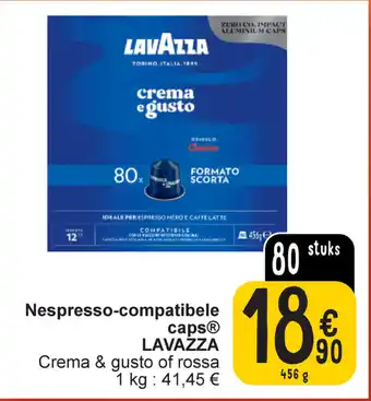 Cora Nespresso-compatibele caps LAVAZZA aanbieding