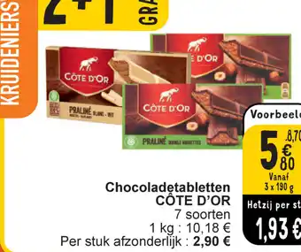 Cora Chocoladetabletten CÔTE D’OR aanbieding