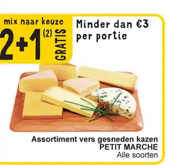 Cora Assortiment vers gesneden kazen PETIT MARCHE aanbieding