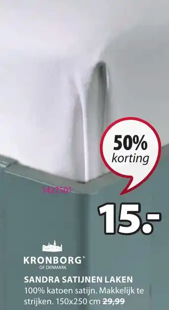 Jysk Sandra satijnen laken aanbieding