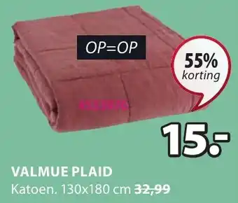 Jysk Valmue plaid aanbieding