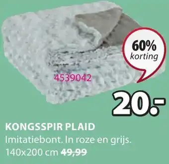 Jysk Kongsspir plaid aanbieding