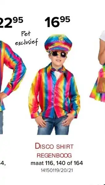 Euroshop Disco shirt regenboog aanbieding