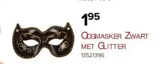 Oogmasker Zwart met Glitter