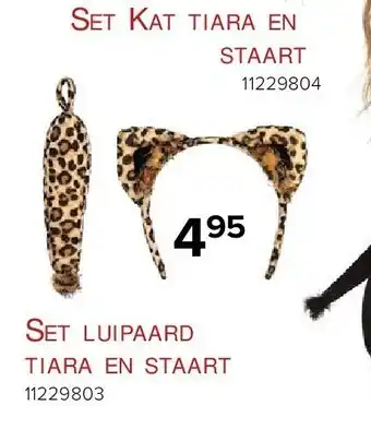 Set luipaard tiara en staart