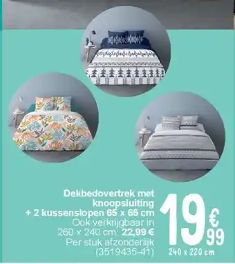 Cora Dekbedovertrek met knoopsluiting + 2 kussenslopen 65 x 65 cm aanbieding