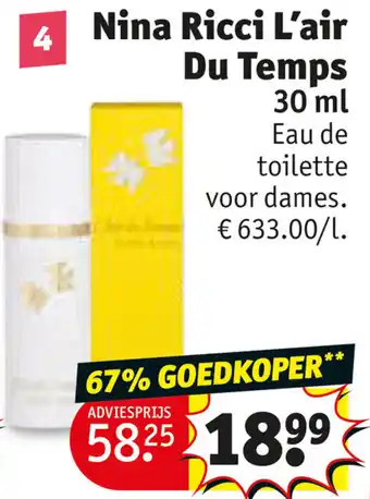Kruidvat Nina Ricci L'air Du Temps 30 ml aanbieding