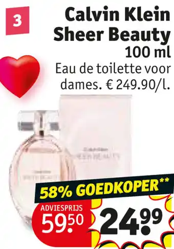 Kruidvat Calvin Klein Sheer Beauty 100 ml aanbieding