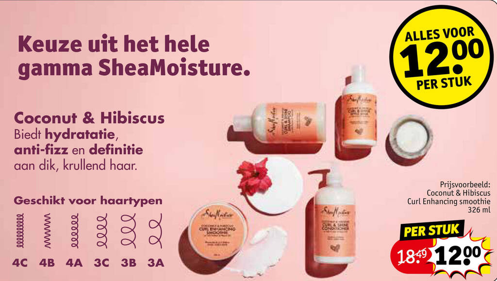 Keuze uit het hele gamma Shea Moisture. promotie bij Kruidvat