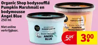 Kruidvat Organic Shop bodysoufflé Pumpkin Marshmall en bodymousse Angel Blue 250 ml aanbieding