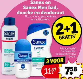 Kruidvat Sanex en Sanex Men bad, douche en deodorant aanbieding