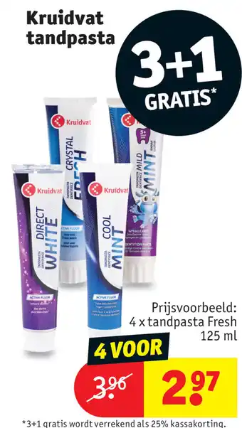 Kruidvat Kruidvat tandpasta aanbieding
