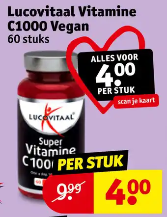 Kruidvat Lucovitaal Vitamine C1000 Vegan 60 stuks aanbieding