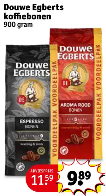 Kruidvat Douwe Egberts koffiebonen 900 gram aanbieding