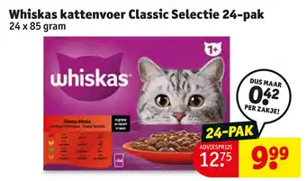 Kruidvat Whiskas kattenvoer Classic Selectie 24-pak aanbieding
