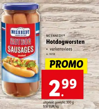 Lidl Hotdogworsten aanbieding