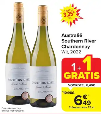 Carrefour Market Australie southern river chardonnay aanbieding
