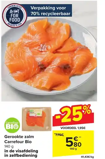 Carrefour Market Gerookte zalm 140 g aanbieding