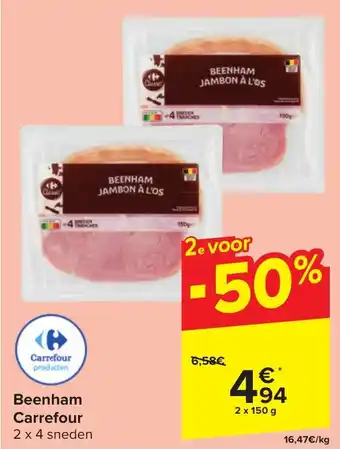 Carrefour Market Beenham 2 x 150g aanbieding