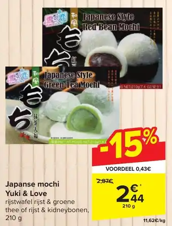 Carrefour Market Japanese mochi yuki & love 210 g aanbieding