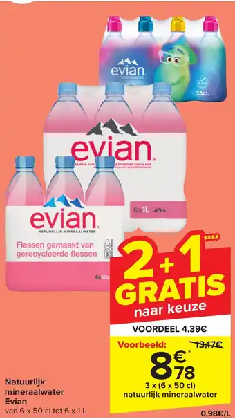 Carrefour Market Natuurlijk mineraalwater evian aanbieding