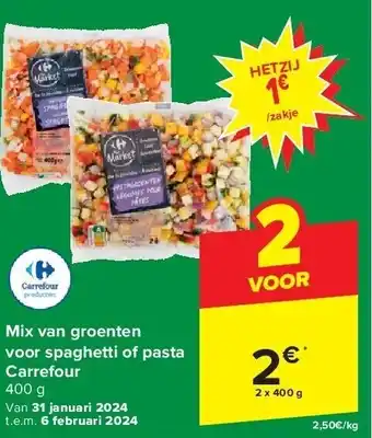 Carrefour Mix van groenten voor spaghetti of pasta Carrefour aanbieding