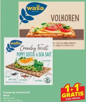 Carrefour Knapperig knäckebröd Wasa aanbieding