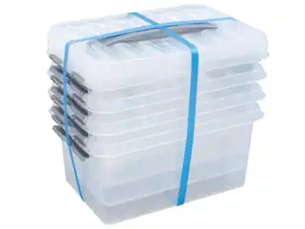 Hubo Sunware Q-Line opbergbox 6l transparant 4 stuks aanbieding
