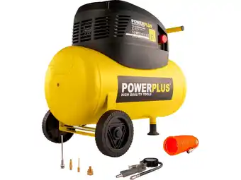 Hubo Powerplus POWX1730 compressor 1100W 24l olievrij aanbieding