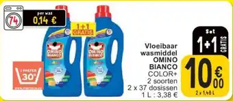 Cora Vloeibaar wasmiddel OMINO BIANCO 2 x 1,48L aanbieding