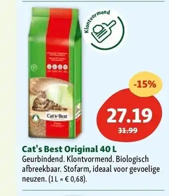 Maxi Zoo Cat's Best Original 40 L aanbieding