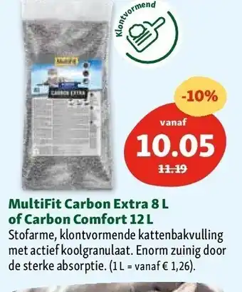Maxi Zoo MultiFit Carbon Extra 8 L of Carbon Comfort 12 L aanbieding