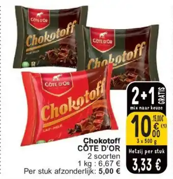 Cora Chokotoff CÔTE D'OR 3 x 500g aanbieding