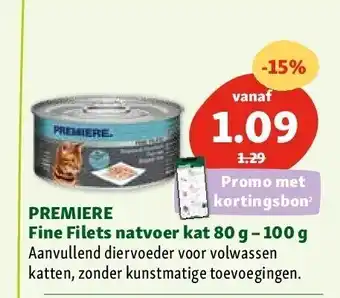 Maxi Zoo PREMIERE Fine Filets natvoer kat 80 g - 100 g aanbieding