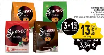 Cora Koffiepads SENSEO 4 x 250g aanbieding