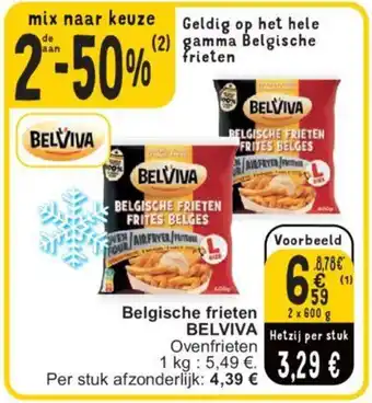 Cora Belgische frieten BELVIVA 2 x 600g aanbieding