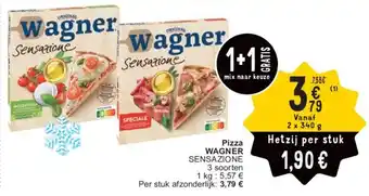 Cora Pizza WAGNER SENSAZIONE 2 x 340g aanbieding