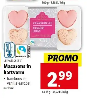 Lidl Macarons in hartvorm aanbieding