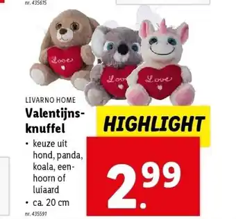 Lidl Valentijnsknuffel aanbieding
